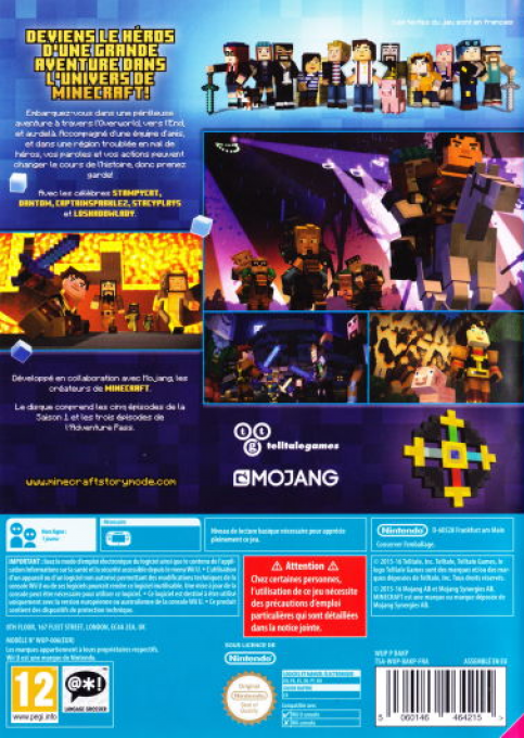 Minecraft - Story Mode - A Telltale Games Series - The Complete Adventure — box-2D-back (FR)