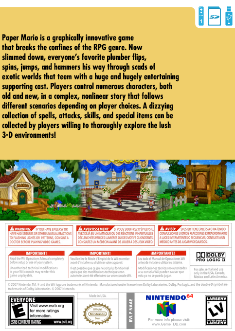 Paper Mario — box-2D-back (US)