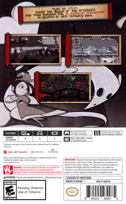 8Doors Arum's Afterlife Adventure — box-2D-back (US)