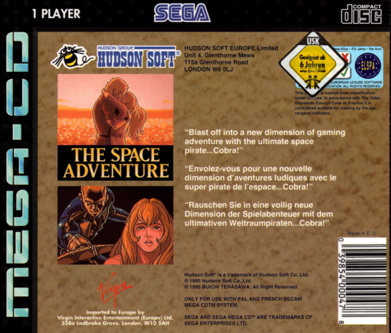Space Adventure, The - Cobra - The Legendary Bandit — box-2D-back (EU)