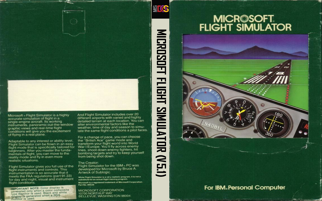 Microsoft Flight Simulator 1.0 — box-texture (US)