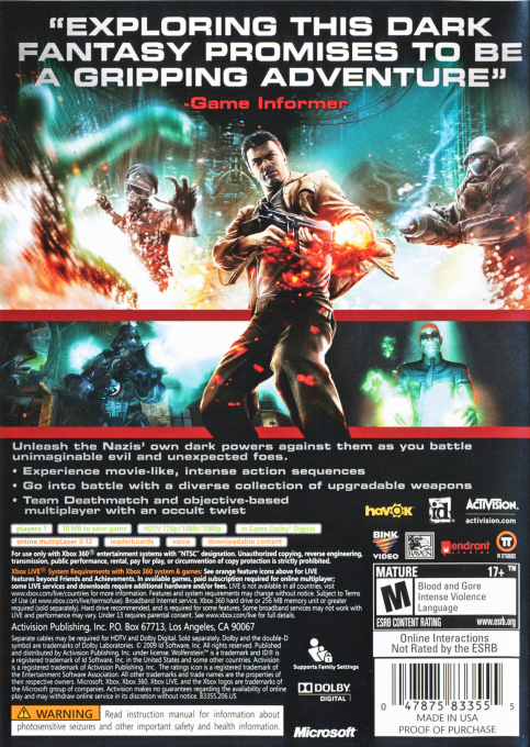 Wolfenstein — box-2D-back (US)