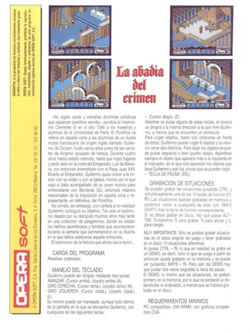 Abadia del Crimen, La — box-2D-back (SP)