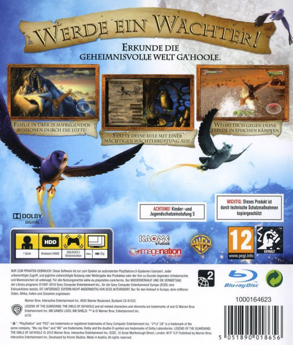 Legend of the Guardians - The Owls of Ga'Hoole — box-2D-back (DE)