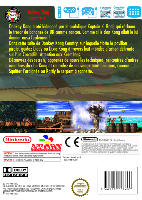 Donkey Kong Country 2 - Diddy's Kong Quest — box-2D-back (FR)