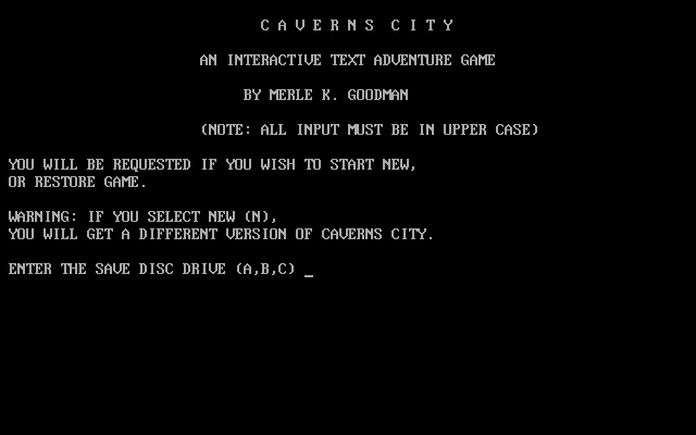 Caverns City box art