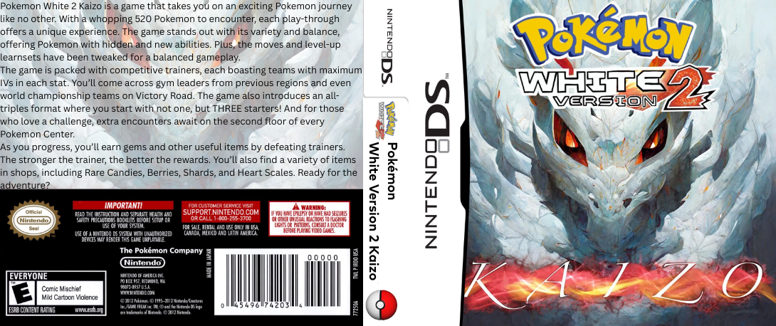 Pokemon White 2 Hack - Pokemon Kaizo White 2 — box-texture (US)