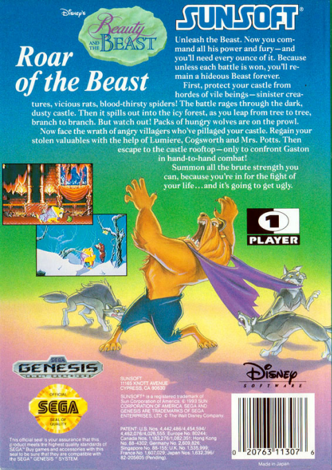 Beauty And The Beast - Roar Of The Beast — box-2D-back (US)