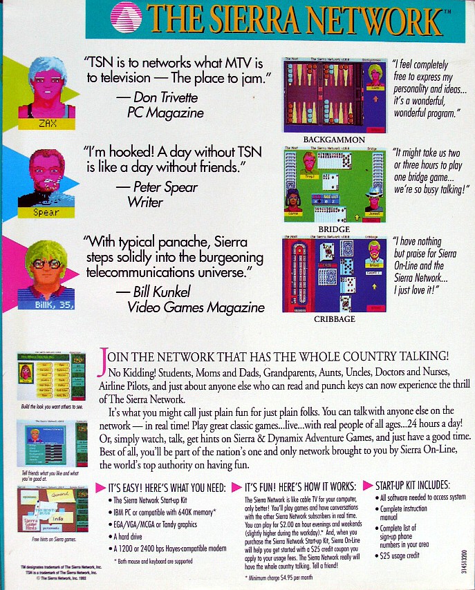 The Sierra Network — box-2D-back (WOR)