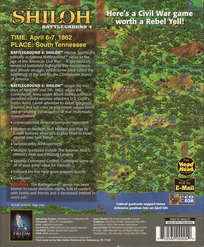 Battleground 4: Shiloh — box-2D-back (US)