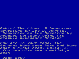 Behind the Lines — ss (WOR)