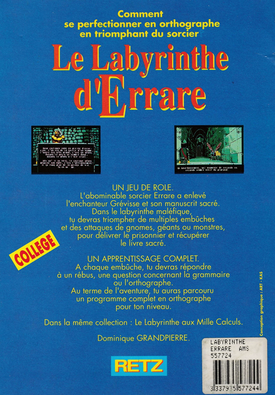 Labyrinthe D'errare, Le — box-2D-back (FR)