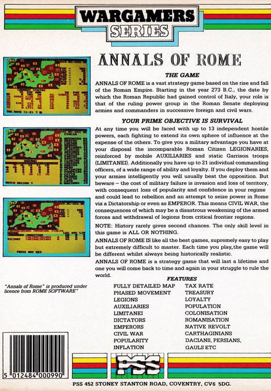 Annals Of Rome — box-2D-back (EU)