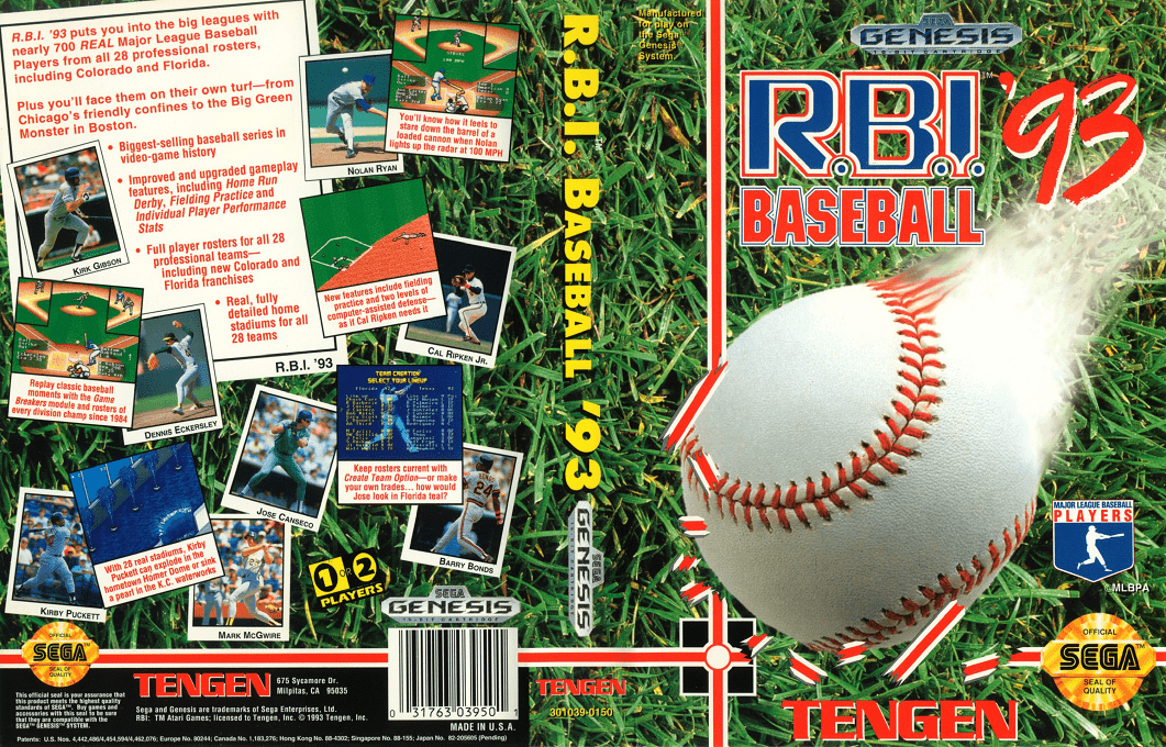 R.b.i. Baseball '93 — box-texture (US)