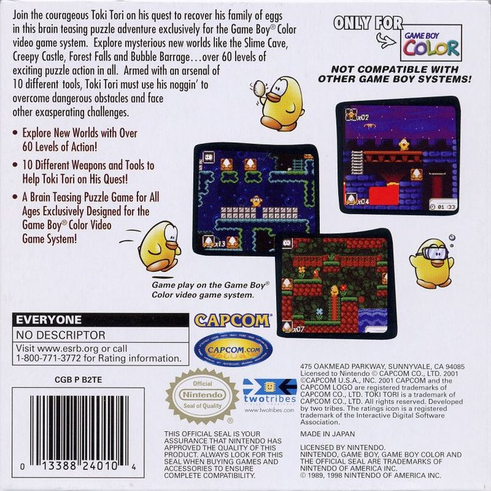 Toki Tori — box-2D-back (US)