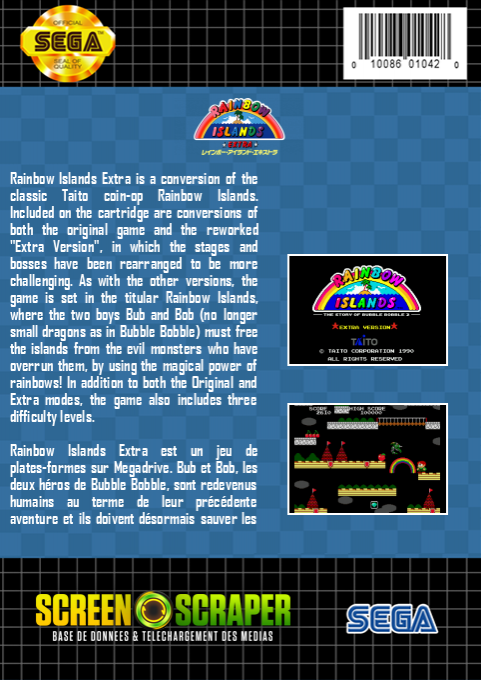 Rainbow Islands Extra — box-2D-back (SS)