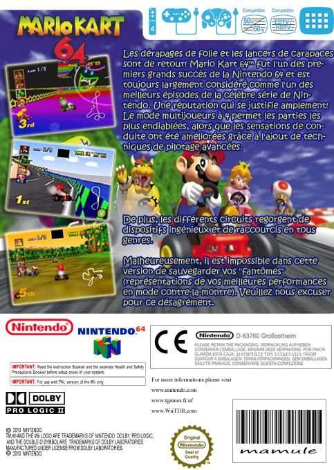 Mario Kart 64 — box-2D-back (FR)
