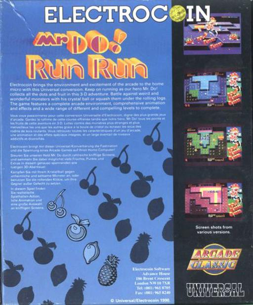 Mr Do! Run Run — box-2D-back (WOR)