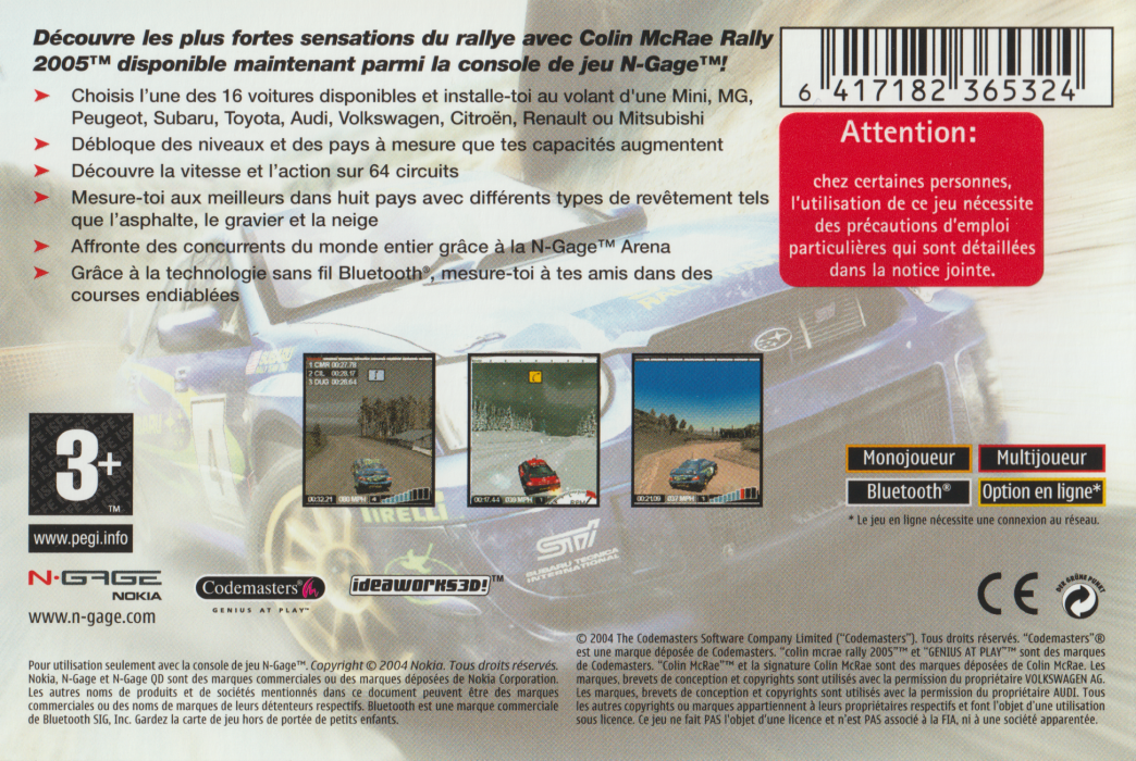 Colin Mcrae Rally 2005 — box-2D-back (FR)