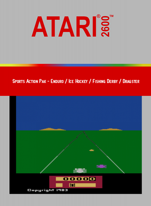 Sports Action Pak - Enduro / Ice Hockey / Fishing Derby / Dragster — box-2D (SS)