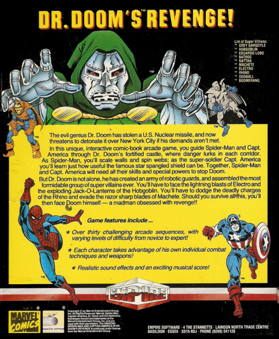 Amazing Spider-man And Captain America In Dr. Doom's Revenge!, The — box-2D-back (EU)
