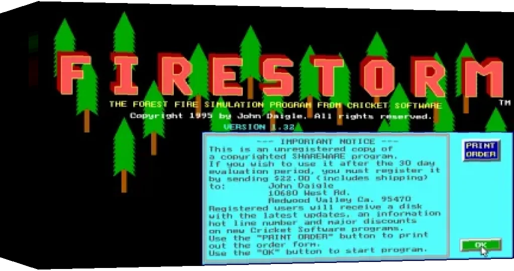 Firestorm : The Forest Fire Simulation Program — box-3D (WOR)
