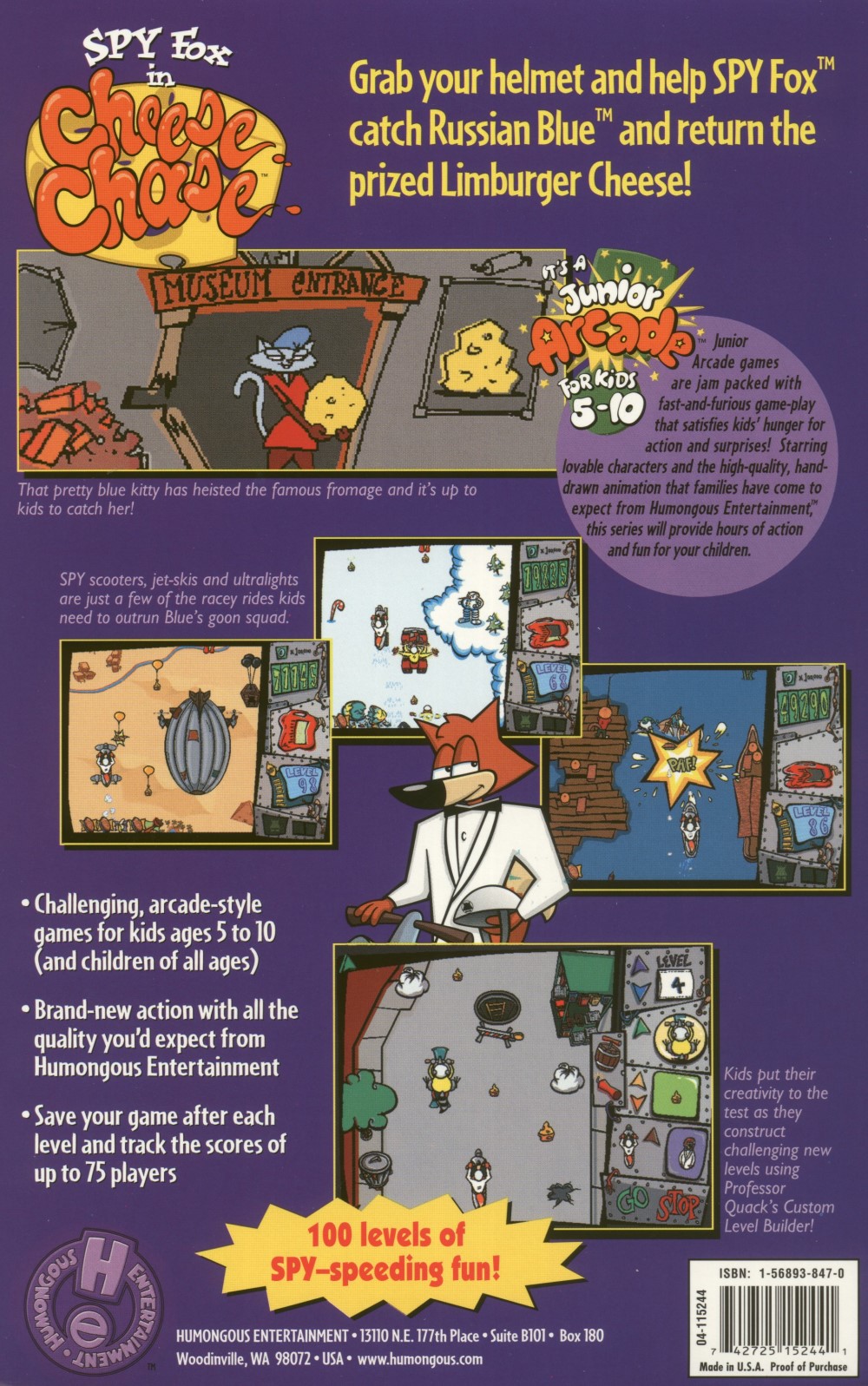 Spy Fox in Cheese Chase — box-2D-back (WOR)