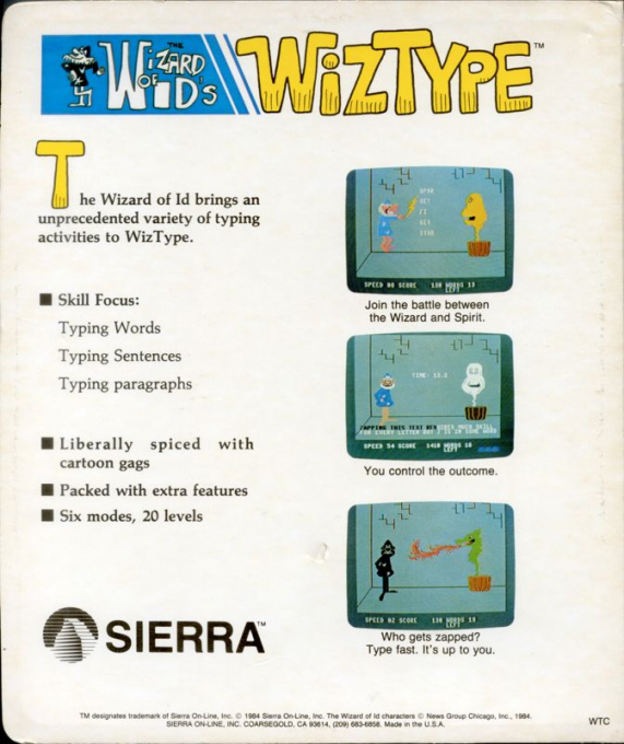 Wizard Of Id's Wiztype — box-2D-back (US)
