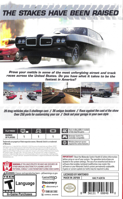 Street Outlaws 2 — box-2D-back (US)