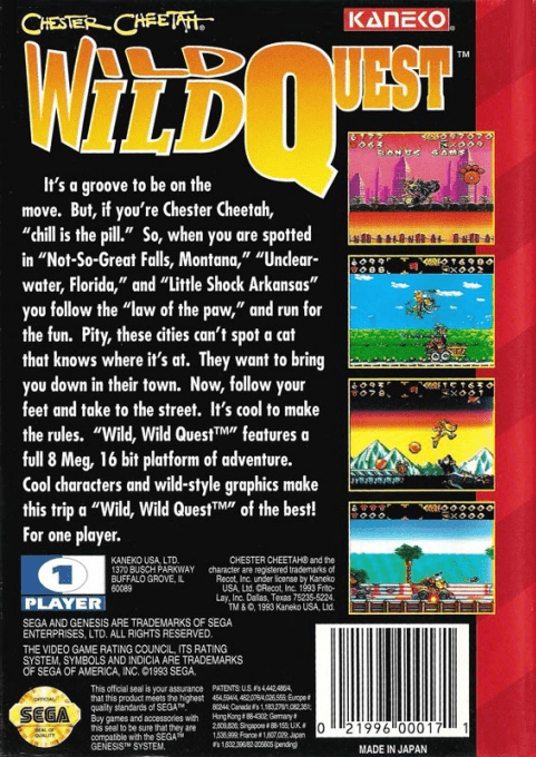 Chester Cheetah - Wild Wild Quest — box-2D-back (US)