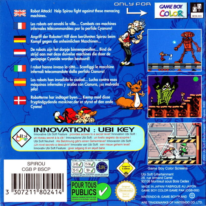 Spirou Robbedoes - The Robot Invasion — box-2D-back (EU)