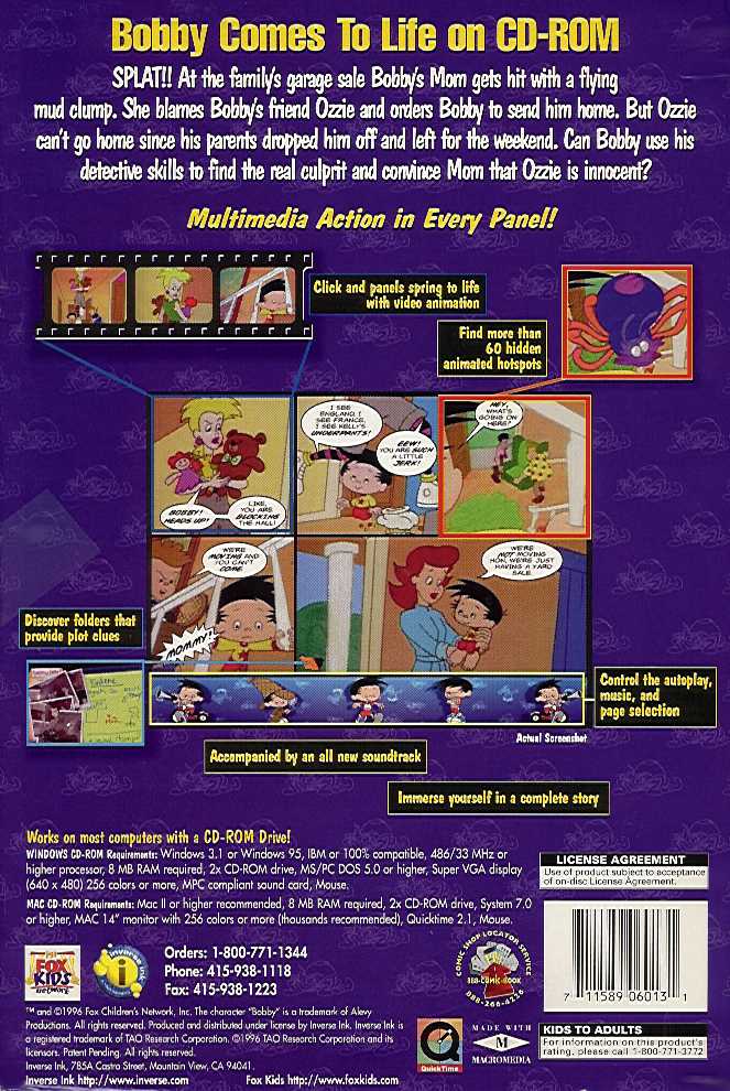 Bobby's World: One Clump or Two? — box-2D-back (WOR)