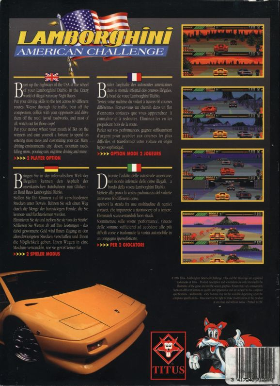 Lamborghini - American Challenge — box-2D-back (EU)