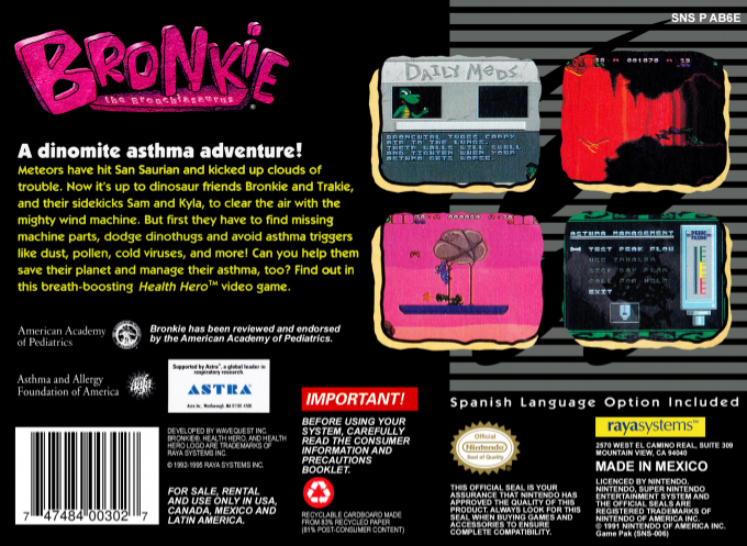 Bronkie The Bronchiasaurus — box-2D-back (US)