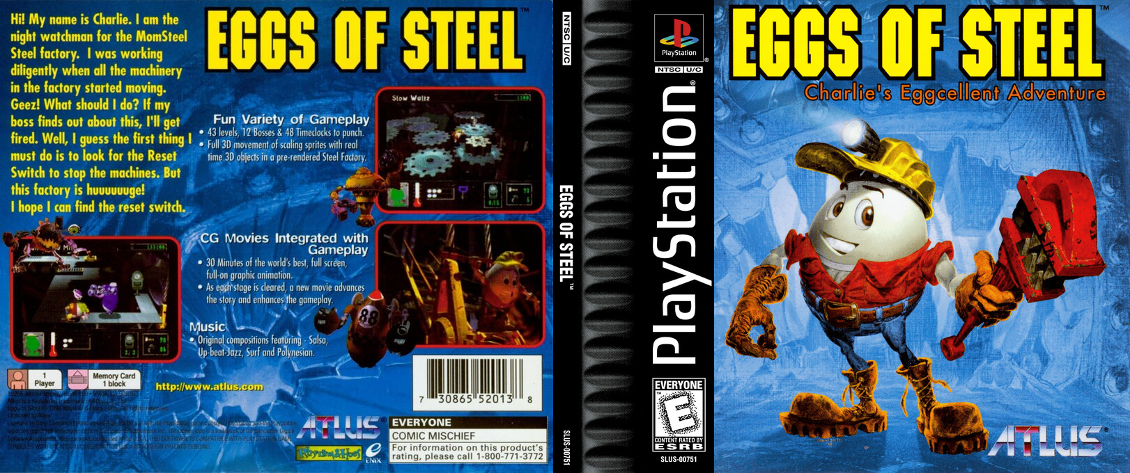 Eggs Of Steel - Charlie's Eggcellent Adventure — box-texture (US)