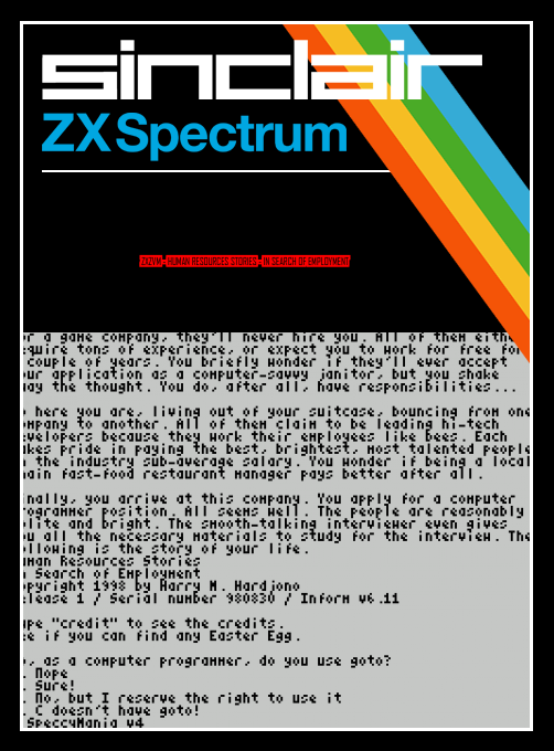 ZxZvm - Human Resources Stories - In Search of Employment box art