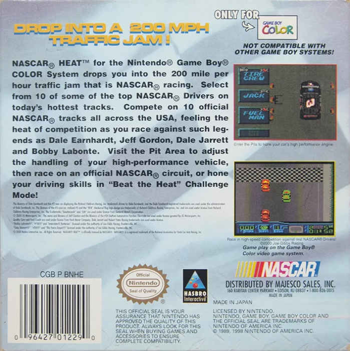 Nascar Heat — box-2D-back (US)
