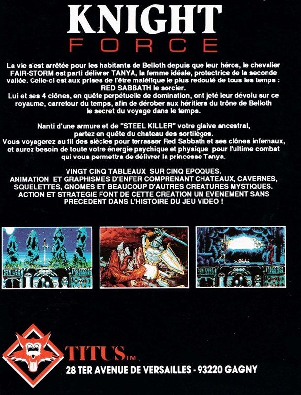 Knight Force — box-2D-back (FR)