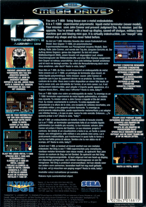 Terminator 2 - Judgment Day — box-2D-back (EU)