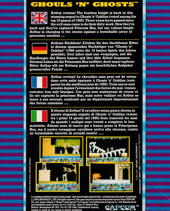 Ghouls 'n Ghosts — box-2D-back (EU)