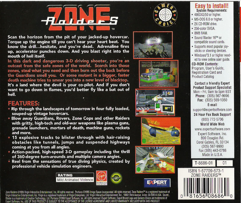 Zone Raiders — box-2D-back (US)
