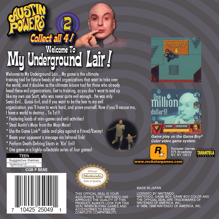 Austin Powers : Welcome to my Underground Lair! — box-2D-back (US)