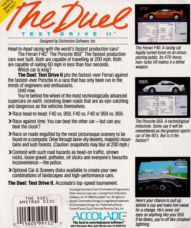 Duel, The - Test Drive 2 — box-2D-back (EU)
