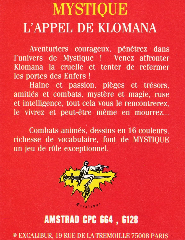 Mystique - L'appel De Klomana — box-2D-back (FR)