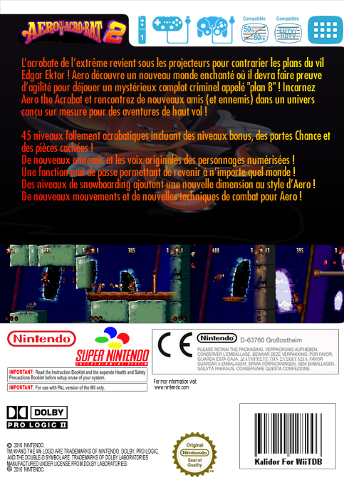 Aero the Acrobat 2 — box-2D-back (FR)