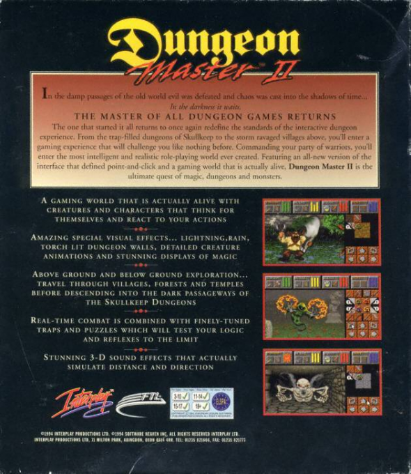 Dungeon Master II - The Legend of Skullkeep — box-2D-back (EU)