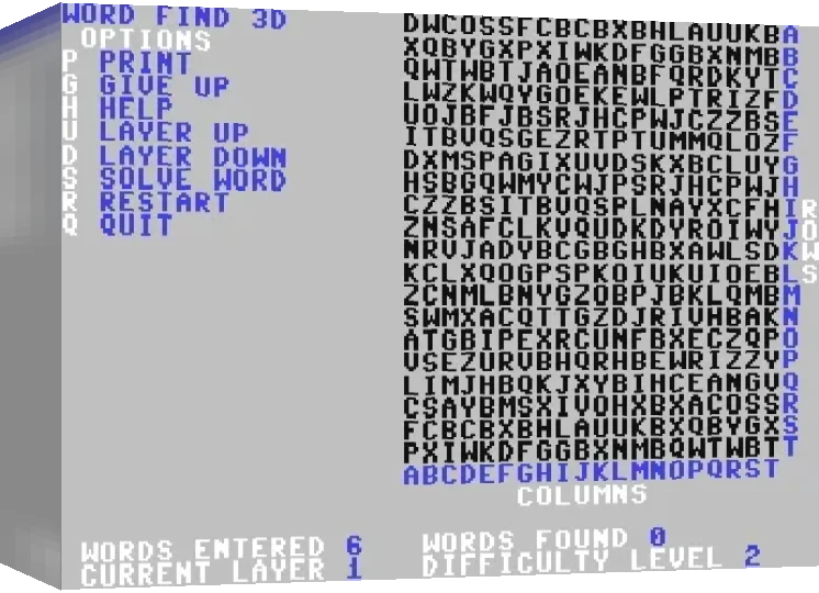 Word Find 3-D — box-3D (WOR)
