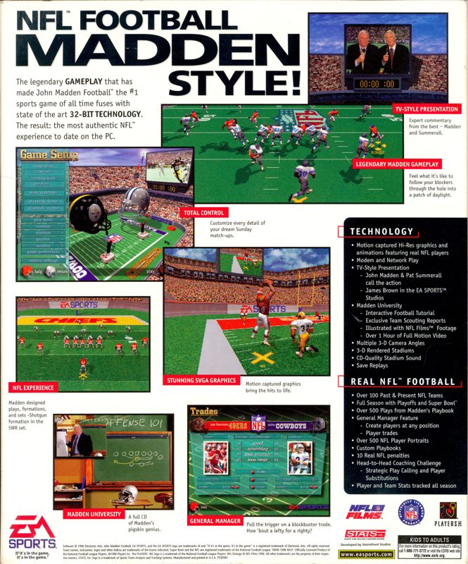 Madden NFL 97 — box-2D-back (US)