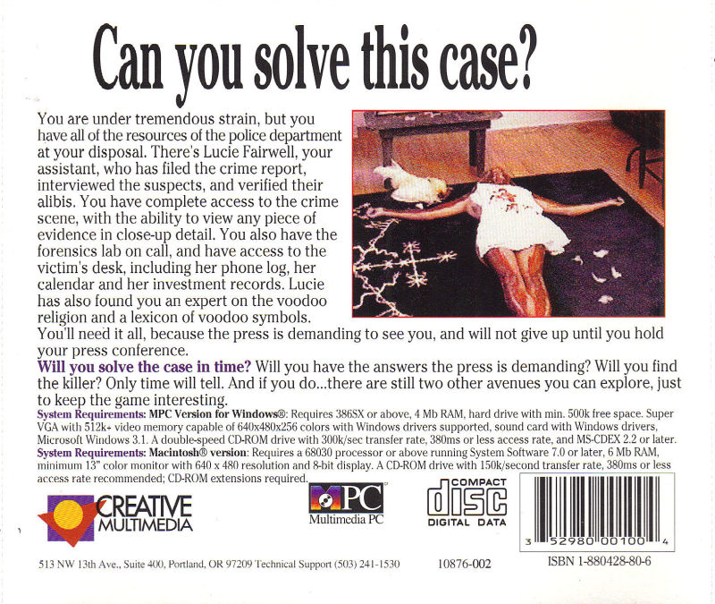 The Magic Death: Virtual Murder 2 — box-2D-back (US)