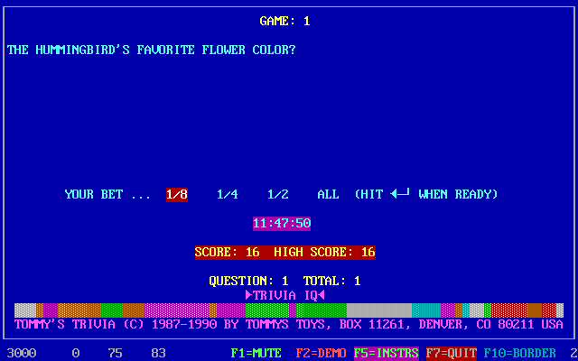 Tommy's Trivia — ss (WOR)